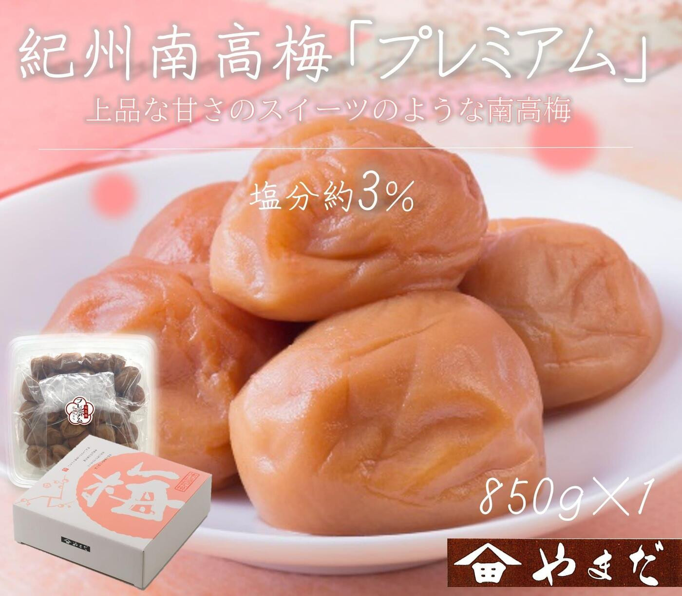 【定期便・3ヵ月毎&nbsp;全3回】紀州南高梅&nbsp;プレミアム&nbsp;850g&nbsp;［YM12］