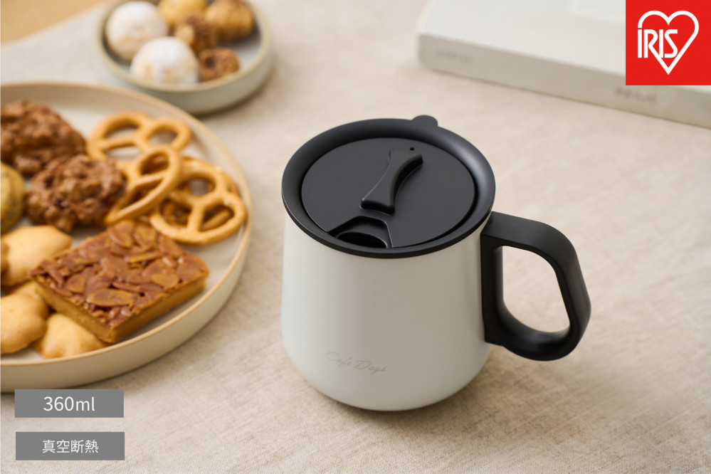 Ｃａｆé&nbsp;Ｄａｙｓ&nbsp;ふた付きマグカップ&nbsp;NCD-M360&nbsp;ホワイト