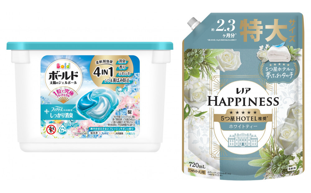 ボールド&nbsp;ジェルボール&nbsp;4D&nbsp;爽やかおひさまとフレッシュサボンの香り&nbsp;本体&&nbsp;レノア&nbsp;ハピネス&nbsp;ホワイトティーつめかえ用