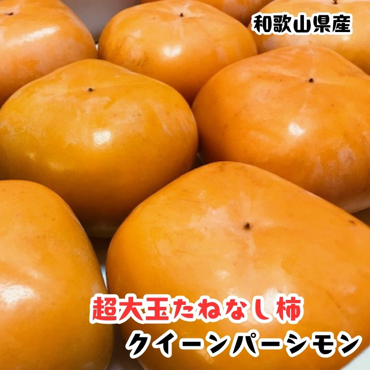 ［柿のふるさと］とっても大きいサイズのたねなし柿&nbsp;クイーンパーシモン&nbsp;約4kg&nbsp;4L～7Lサイズ&nbsp;青秀以上&nbsp;［MS153］