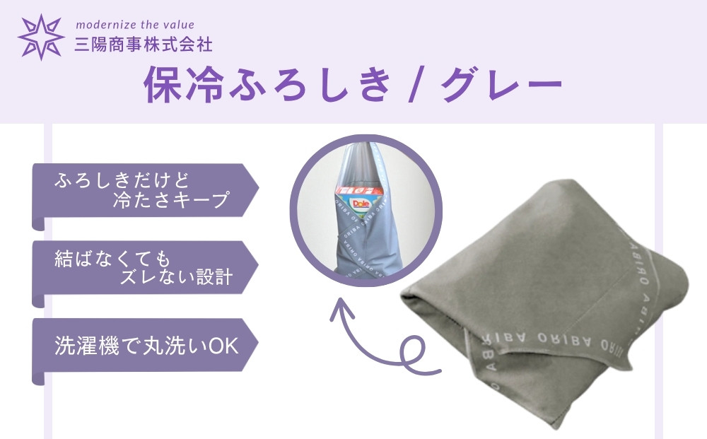 【三陽商事】保冷ふろしき&nbsp;グレー｜京都&nbsp;風呂敷&nbsp;エコバッグ&nbsp;結ばなくてもズレない［&nbsp;結ばなくてもバッグに早変わり&nbsp;冷たさキープ&nbsp;洗濯機丸洗いOK&nbsp;人気&nbsp;おすすめ&nbsp;おしゃれ&nbsp;お取り寄せ&nbsp;通販&nbsp;送料無料&nbsp;ふるさと納税&nbsp;］