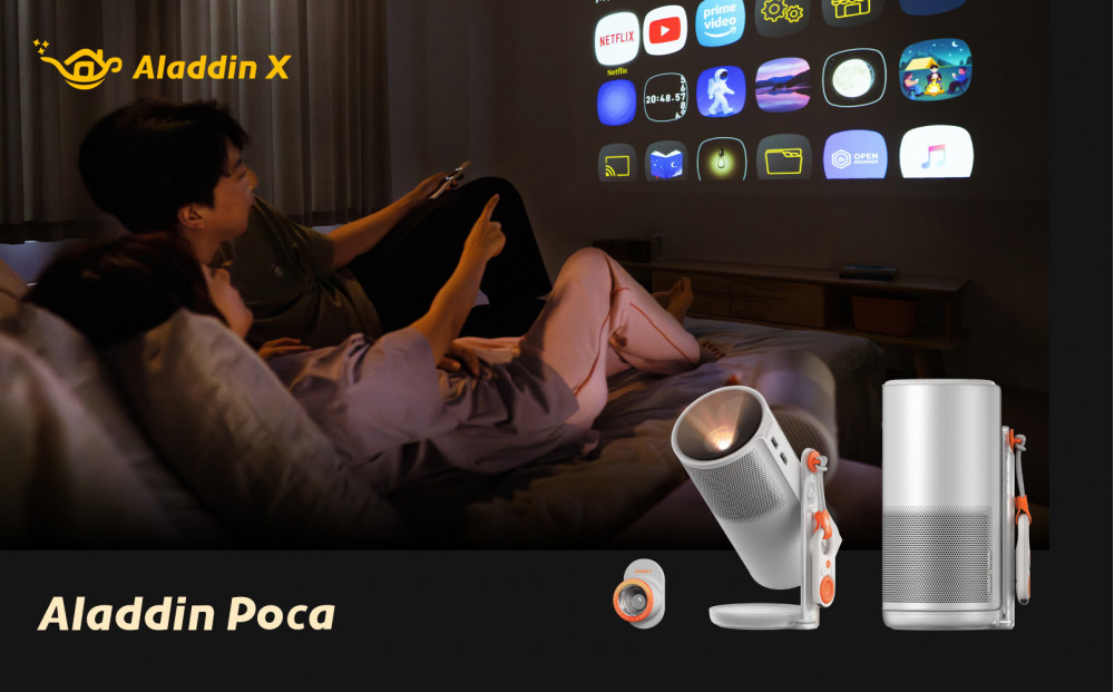 PJ04&nbsp;&nbsp;Aladdin&nbsp;Poca&nbsp;プロジェクター&nbsp;家庭用&nbsp;1080P&nbsp;フルHD解像度&nbsp;/&nbsp;450&nbsp;ANSIルーメン/Harman&nbsp;Kardon内蔵スピーカー&nbsp;/&nbsp;90%&nbsp;DCI&nbsp;P3色域カバー率&nbsp;/&nbsp;120インチ大画面投影&nbsp;/&nbsp;360°回転ジンバル/内蔵バッテリー/天井&nbsp;ぷろじえくたー&nbsp;小型
