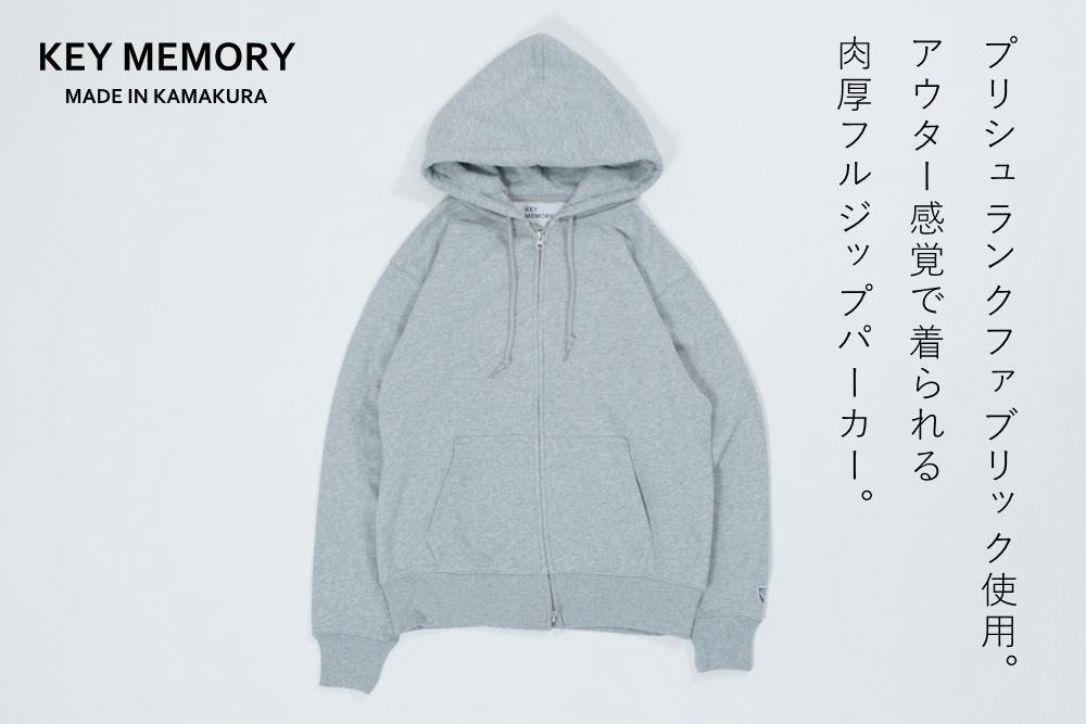 《0》レディースM　【KEYMEMORY 鎌倉】ジップパーカー　GRAY