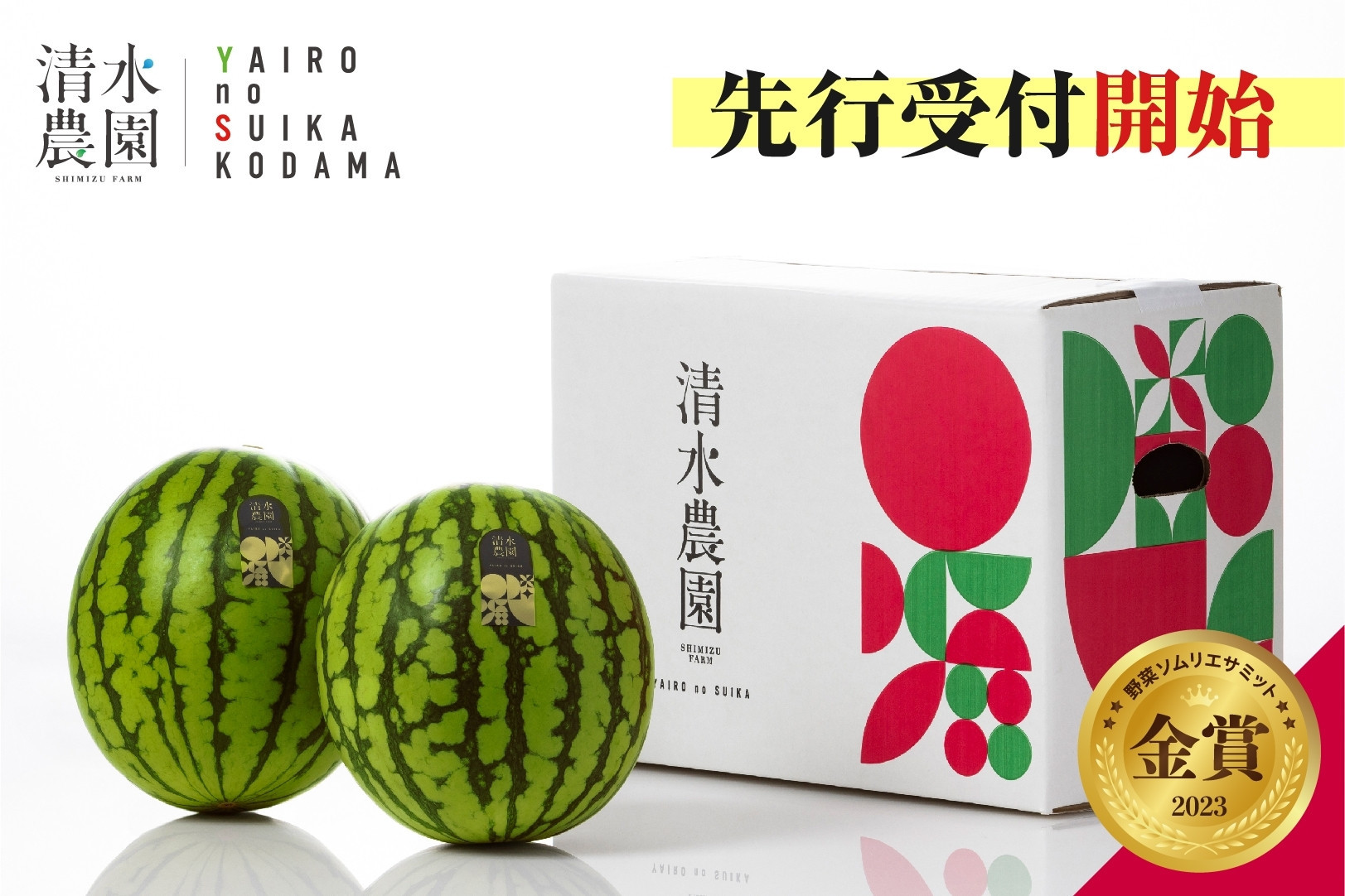 2026年7月中旬から発送予定　野菜ソムリエサミット金賞受賞　「清水農園の八色産小玉スイカ」（2玉）