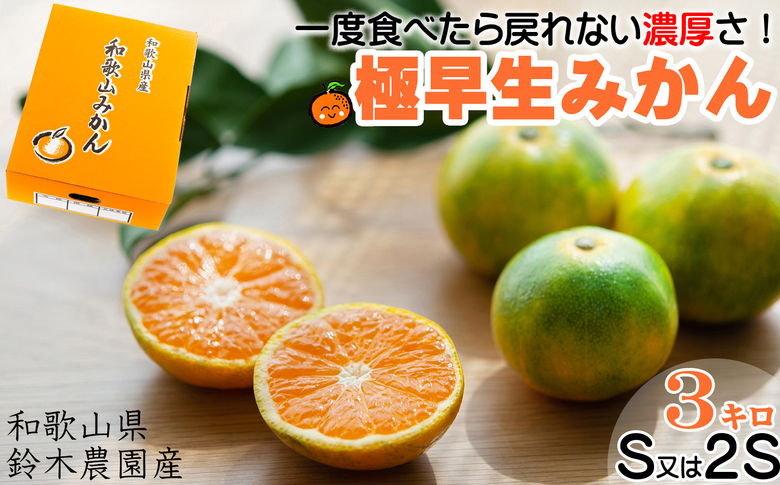 【ゆら早生みかん】【YN26】&nbsp;約3キロ&nbsp;S・2S小粒サイズ&nbsp;和歌山県産&nbsp;農園直送