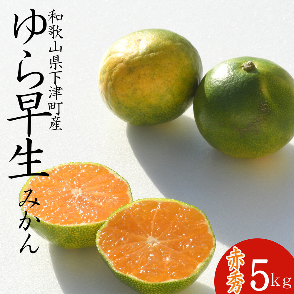 《赤秀》ゆら早生&nbsp;みかん&nbsp;約5kg【和歌山県・下津町産】産地直送（SS・S・Mサイズ）&nbsp;［Mg22］