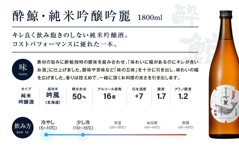 酔鯨・純米吟醸 吟麗&特別純米酒 1800ml ２本セット【土佐の日本酒 高知市 純米吟醸 吟麗 特別純米酒 日本酒 アルコール お酒 日本酒 土佐  日本酒 人気 日本酒 清酒 SUIGEI すいげい 日本酒 呑み比べ セット 日本酒 ギフト お歳暮 日本酒 高知 食中酒 日本酒 高知市】