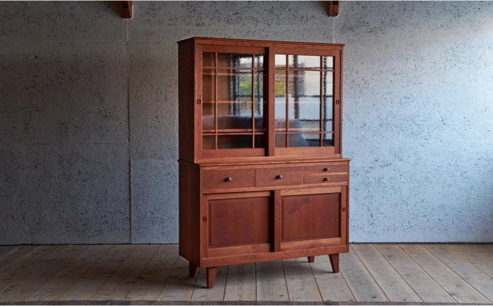 ピッキオ カップボード 無垢家具 北欧家具デザイン ブラックチェリー