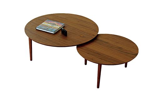 【開梱設置】高野木工 バルーンリビングテーブル 90-2枚 ウォールナット【10年保証】