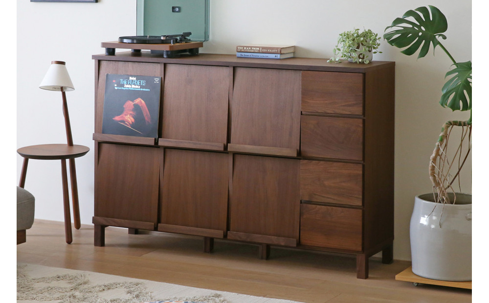 【開梱設置】高野木工 LECCE レッチェ 143マガジンレコードラック ウォルナット【10年保証】