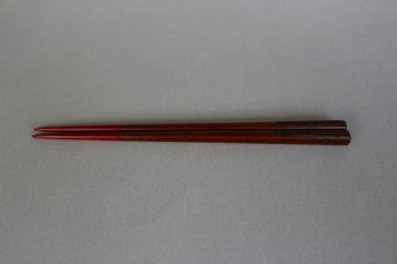 鎌倉彫　箸　先赤漆塗
