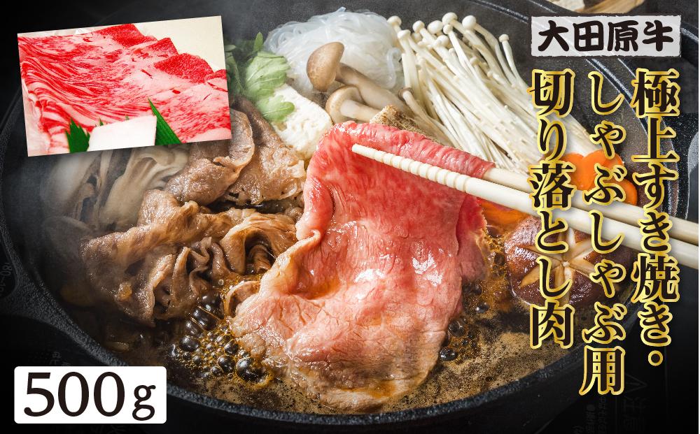 大田原牛 極上 すき焼き・しゃぶしゃぶ用切り落とし肉（500g）| ブランド牛 和牛 牛肉  切り落とし 高級 すき焼き しゃぶしゃぶ