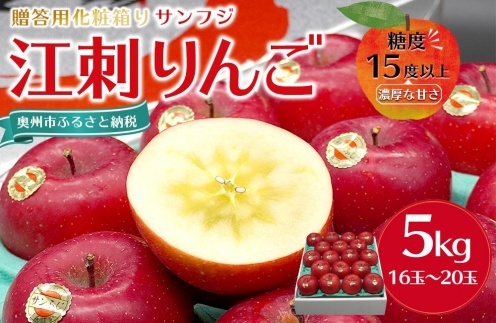 【数量限定】江刺りんご（サンふじ）  贈答用化粧箱入 5kg【12月お届け】 果物 くだもの リンゴ