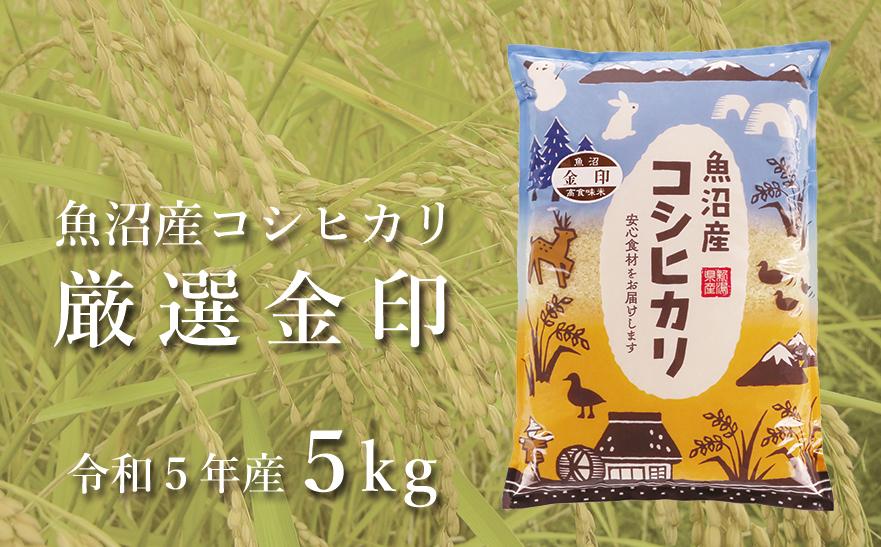 魚沼産コシヒカリ「金印」高食味米 5kg＜令和5年産＞