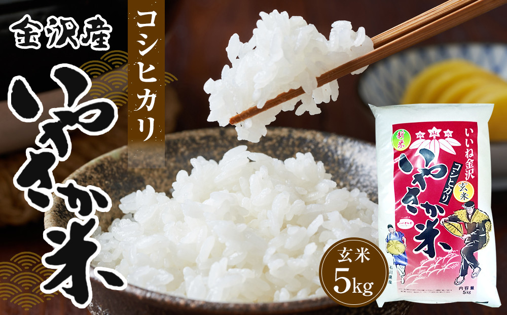 令和7年産 新米 金沢いやさか米 コシヒカリ（玄米）5kg  金沢市 加賀百万石 コシヒカリ 玄米 北陸産米 自然栽培 石川県産米 新米 令和米 食味良好 人気 おすすめ 白米 玄米 和食 米農家 ごはん お取り寄せ 通販 送料無料 ふるさと納税