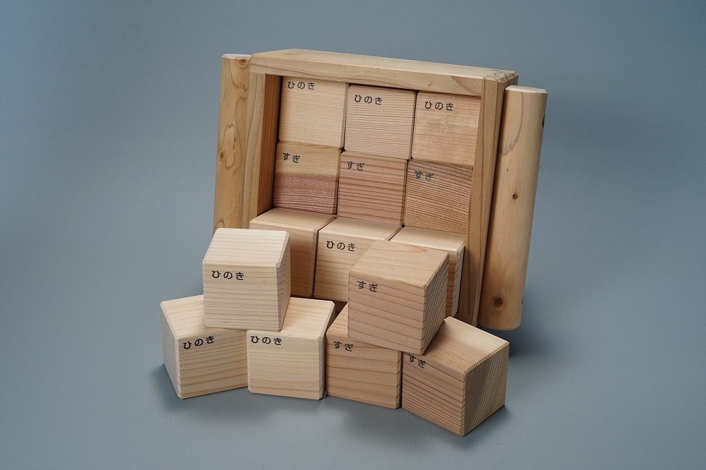 綾部市産スギ、ヒノキを使用した積み木（18ピース）【ポイント交換専用】