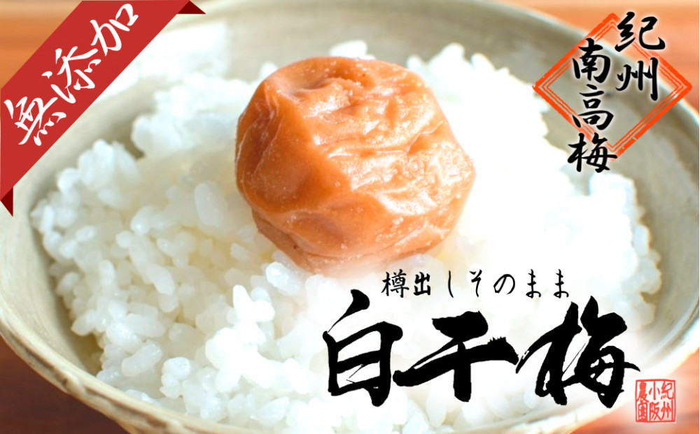 無添加　白干梅　(2L～3Lサイズ、800g）紀州南高梅　【梅農家厳選　手づくり梅干】