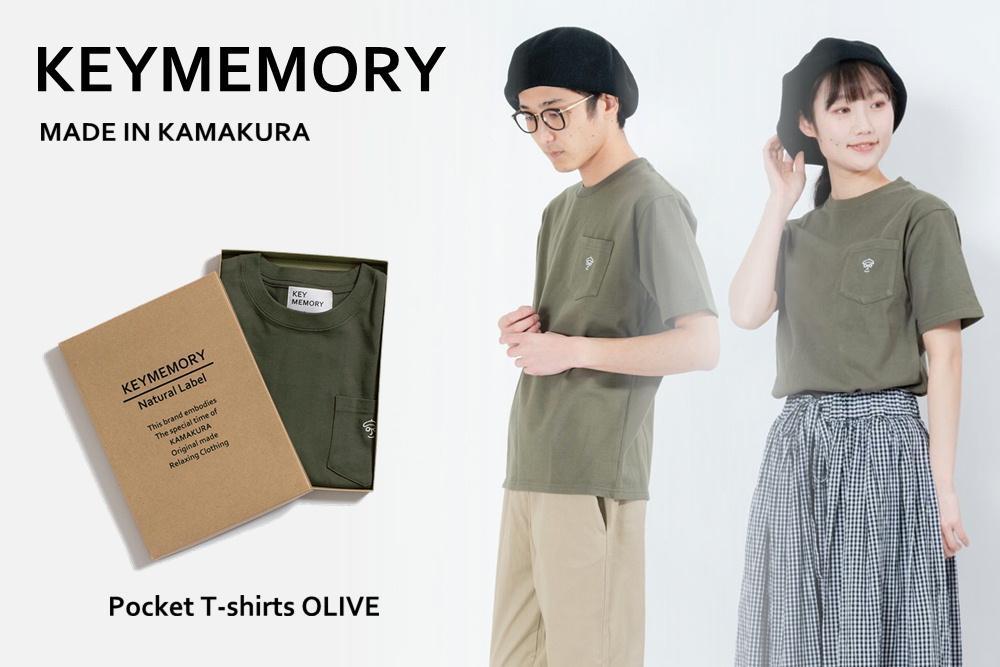 ＜1＞レディースMサイズ　Natural Label Pocket T-shirts　OLIVE