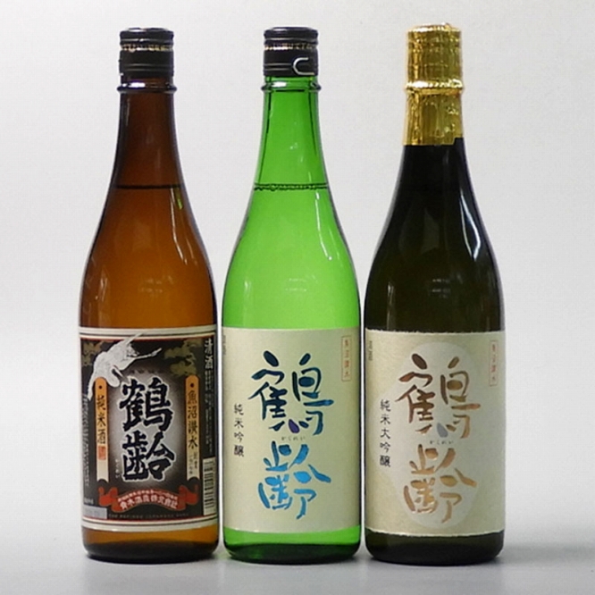 日本酒 鶴齢 純米・純米吟醸・純米大吟醸 720ml×3本セット