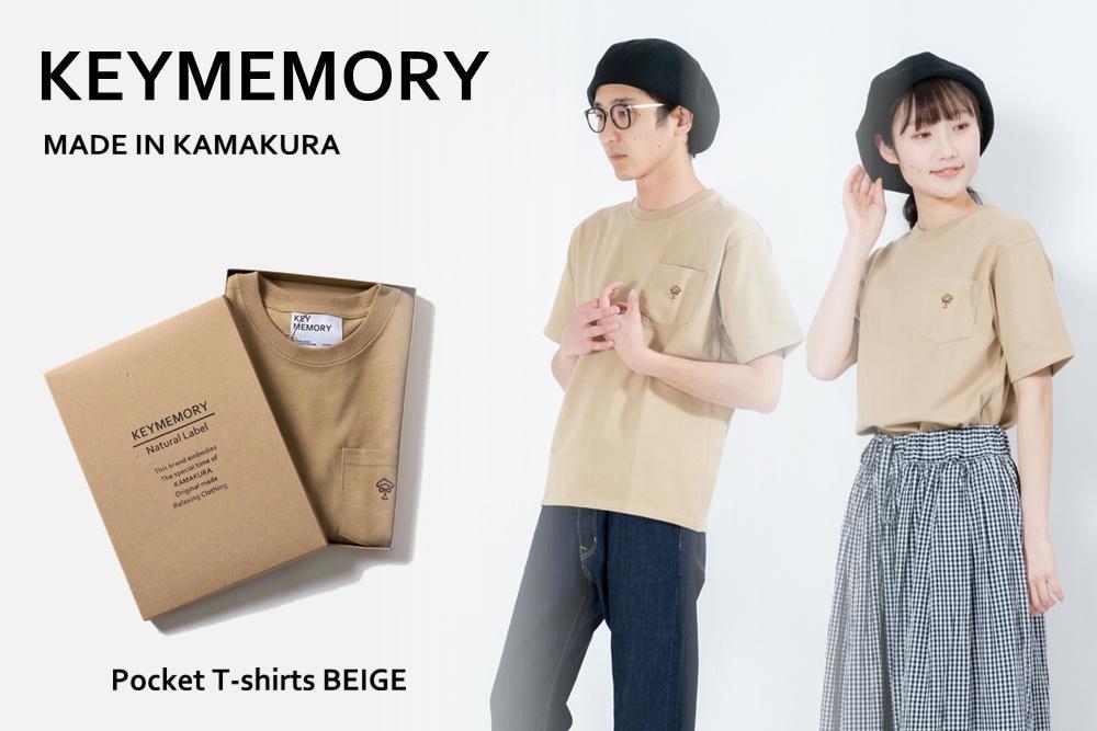 【KEY MEMORY】Natural Label Pocket T-shirts BEIGE〈3〉メンズLサイズ