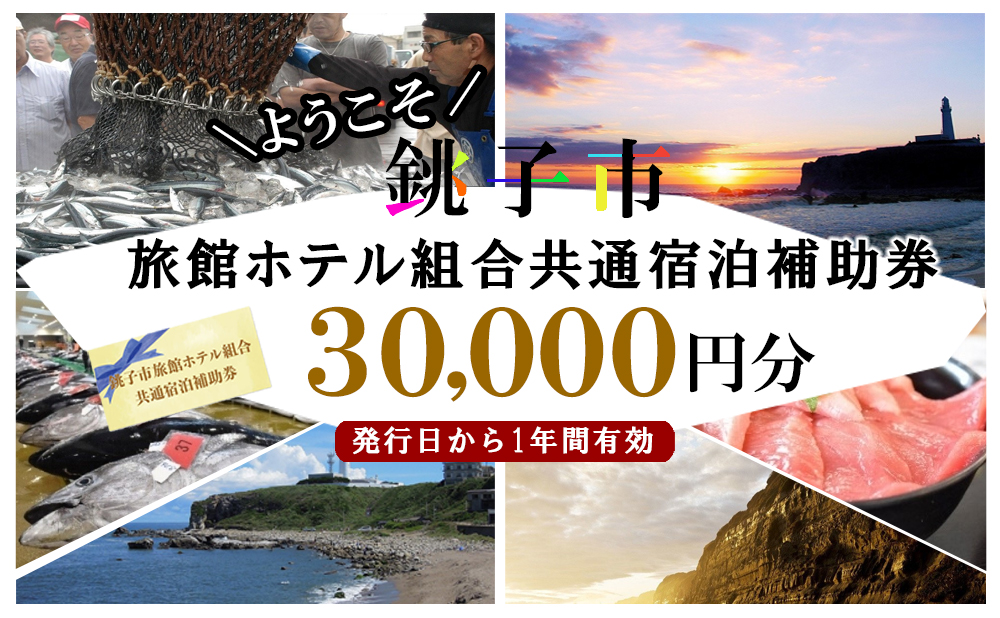 銚子市旅館ホテル組合共通宿泊補助券30,000円分