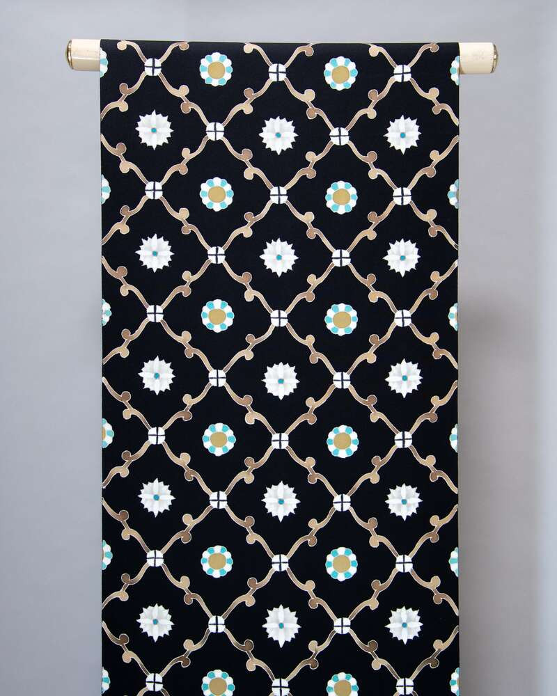 【池内友禅】手描友禅染 九寸名古屋帯（イタリア更紗）