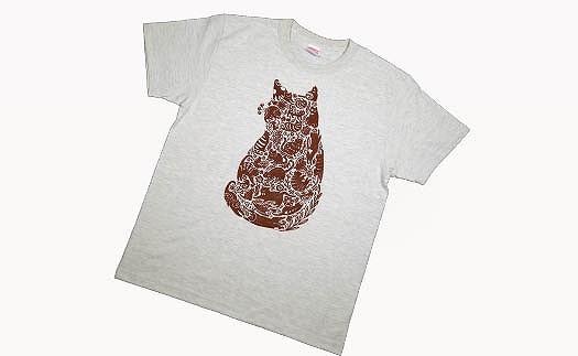 作家　ゴーあやの　猫シルエットＴシャツ