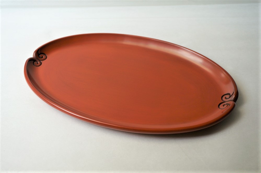 鎌倉彫博古堂　楕円盆「ぐり」