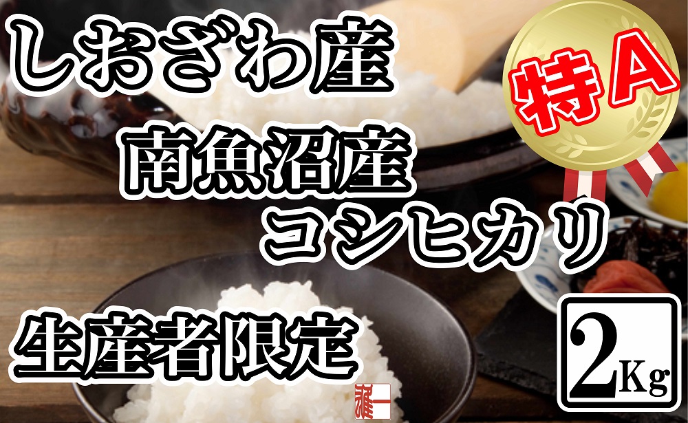 【令和7年産】生産者限定&nbsp;契約栽培&nbsp;南魚沼しおざわ産コシヒカリ2Kg【2025年10月上旬より順次発送予定】