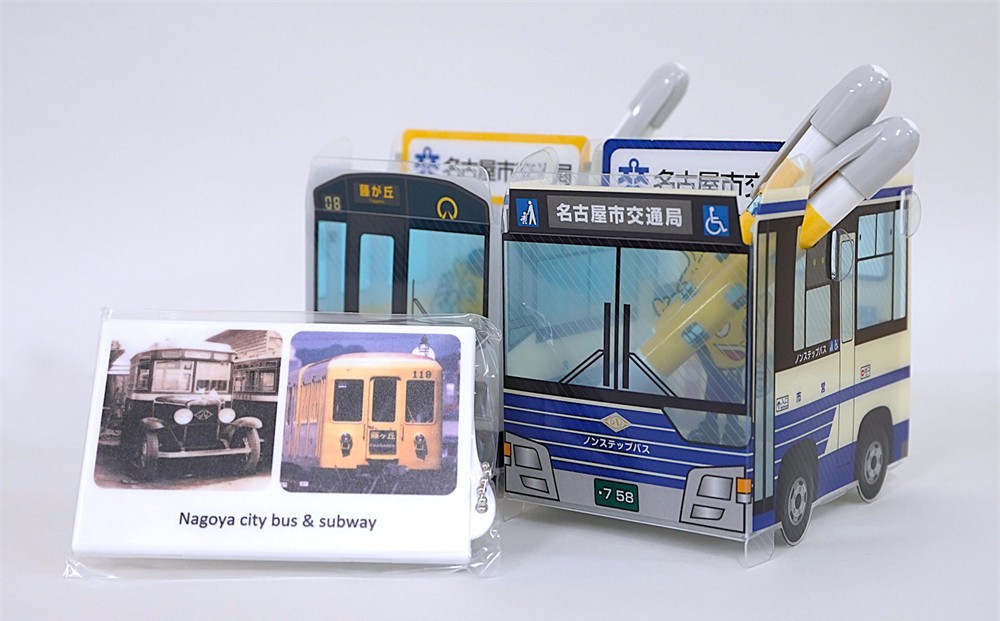 【なごや市バス・地下鉄応援寄附金専用】オリジナルタッチアンドゴー（ICカード専用パスケース）とオリジナル組立スマホペンスタンドのセット（名古屋市交通局）