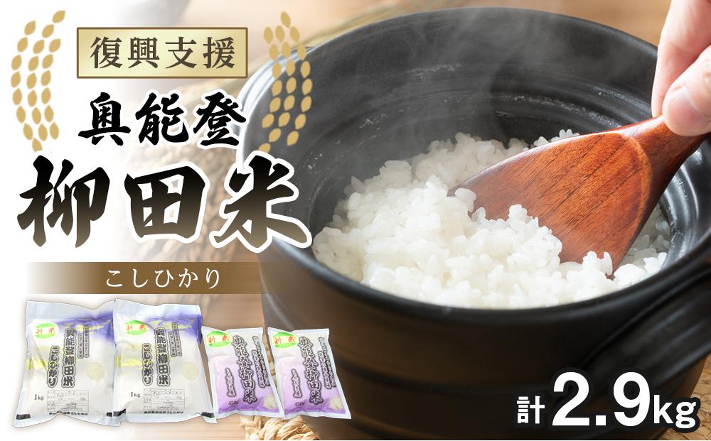 【復興支援】【令和6年度産】奥能登柳田米F （1kg×2、450g×2）合計2.9kg