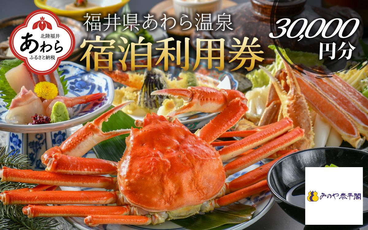 あわら温泉 宿泊利用券 30,000円分 ／ 宿泊券 旅館 チケット 観光 旅行 源泉 大浴場 露天風呂