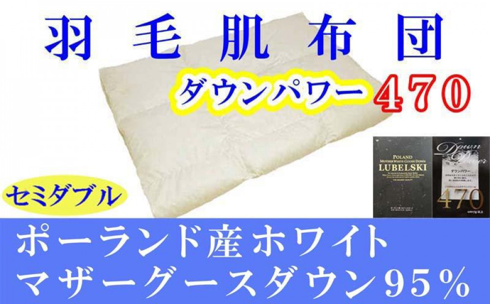 羽毛肌掛け布団&nbsp;セミダブル&nbsp;羽毛肌布団&nbsp;ポーランド産マザーグース95&nbsp;羽毛肌ふとん&nbsp;羽毛肌掛けふとん&nbsp;ダウンパワー470&nbsp;&nbsp;羽毛肌掛け布団&nbsp;羽毛肌掛布団&nbsp;寝具&nbsp;肌&nbsp;羽毛布団【BE065】