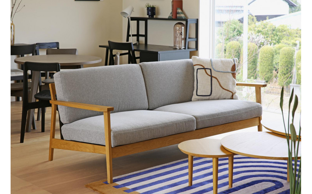 【開梱設置】高野木工&nbsp;CEBU&nbsp;セブ&nbsp;ソファ&nbsp;3人掛け&nbsp;オーク&nbsp;【10年保証】