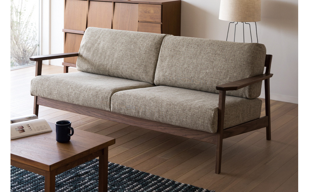 【開梱設置】高野木工&nbsp;CEBU&nbsp;セブ&nbsp;ソファ&nbsp;3人掛け&nbsp;ウォルナット&nbsp;【10年保証】