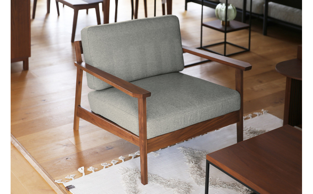 【開梱設置】高野木工&nbsp;CEBU&nbsp;セブ&nbsp;ソファ&nbsp;1人掛け&nbsp;ウォルナット&nbsp;【10年保証】