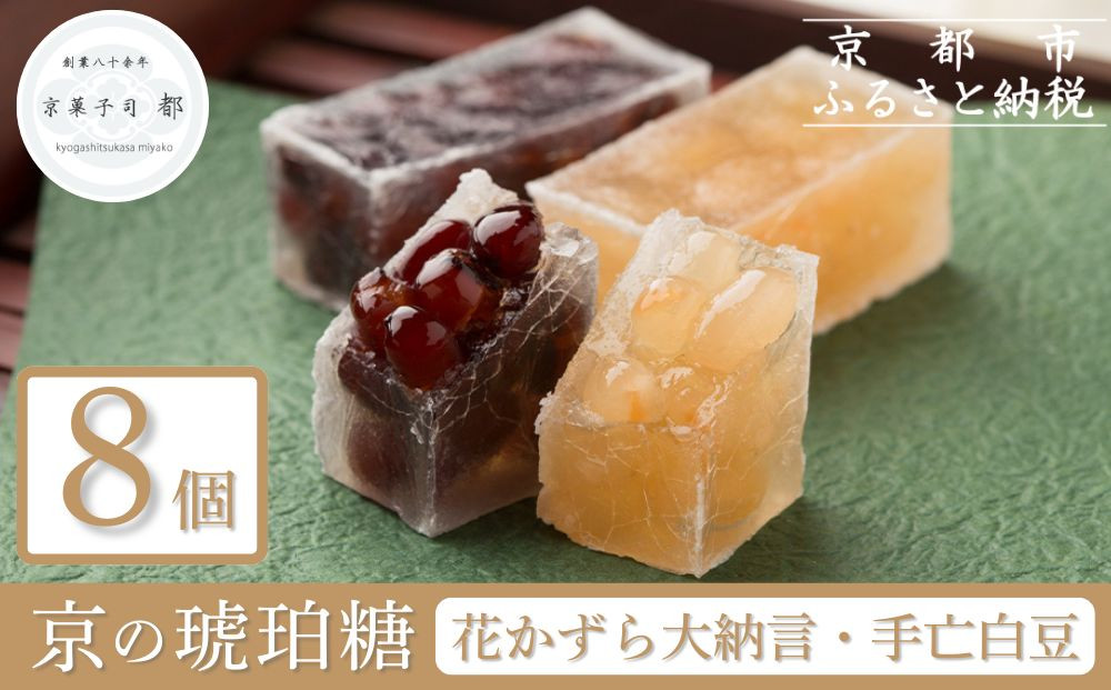 【京菓子司&nbsp;都】花かずら大納言・花かずら手亡白豆　詰合せ（8個入）［&nbsp;京都&nbsp;琥珀糖&nbsp;美しい和菓子&nbsp;小豆&nbsp;あずき&nbsp;上品&nbsp;人気&nbsp;おすすめ&nbsp;茶道&nbsp;お茶菓子&nbsp;京銘菓&nbsp;お取り寄せ&nbsp;通販&nbsp;送料無料&nbsp;ふるさと納税&nbsp;］