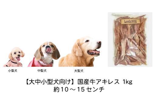 大中小型犬向け】国産牛アキレス 1kg(500g×2) 無添加 手作り