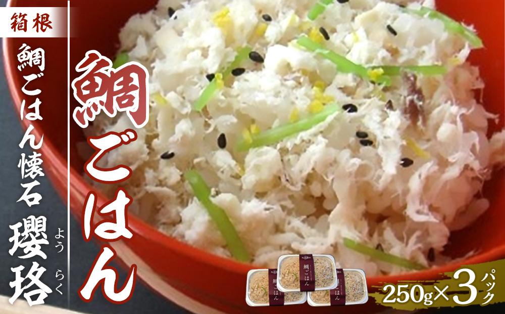 箱根&nbsp;鯛ごはん懐石瓔珞（ようらく）　鯛ごはん3パック入り&nbsp;|&nbsp;鯛&nbsp;ごはん&nbsp;魚&nbsp;お魚&nbsp;さかな&nbsp;食品&nbsp;和食&nbsp;料理&nbsp;簡単調理&nbsp;昆布だし&nbsp;セット&nbsp;贈答用&nbsp;プレゼント&nbsp;お取り寄せ&nbsp;ギフト&nbsp;人気&nbsp;おすすめ&nbsp;レンジ&nbsp;解凍&nbsp;冷凍便&nbsp;送料無料&nbsp;神奈川&nbsp;箱根