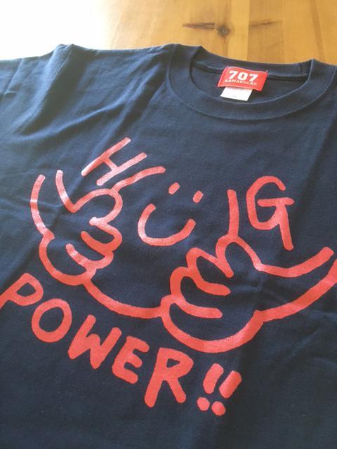 鎌倉ブランドの老舗「KAMAKULAX」の定番オリジナルHUG POWER ! Tシャツ【ネイビー】Sサイズ