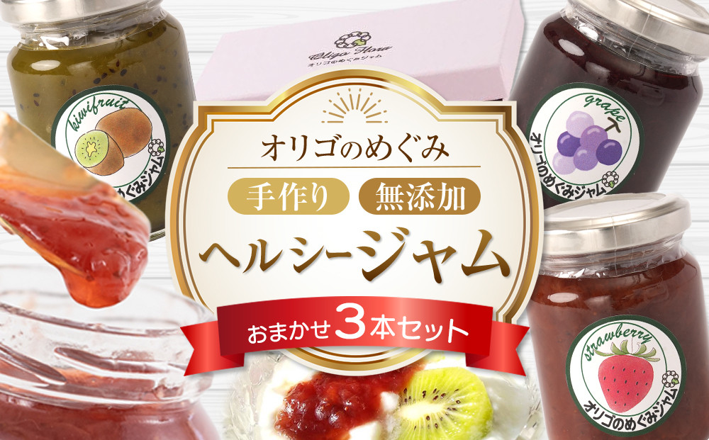 数量限定　オリゴのめぐみ手作り無添加ヘルシージャム（おまかせ3本セット・110g×3本）