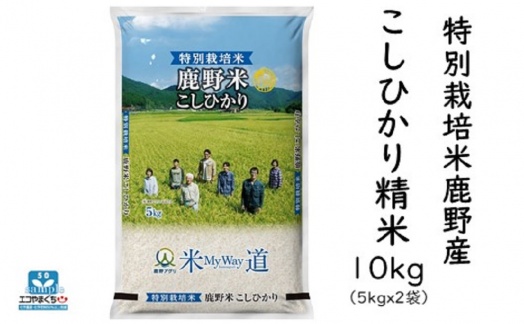 特別栽培米鹿野産こしひかり精米10kg（5kgx2袋)＊北海道・沖縄・離島への配送不可＊