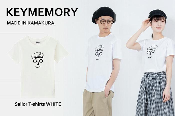 《0》【KEYMEMORY鎌倉】セーラー帽イラストTシャツ WHITE