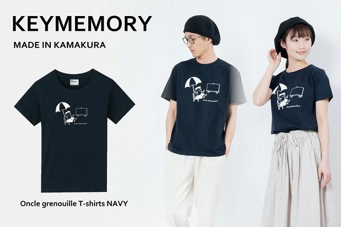 《0》【KEYMEMORY鎌倉】GrenouilleイラストTシャツ NAVY