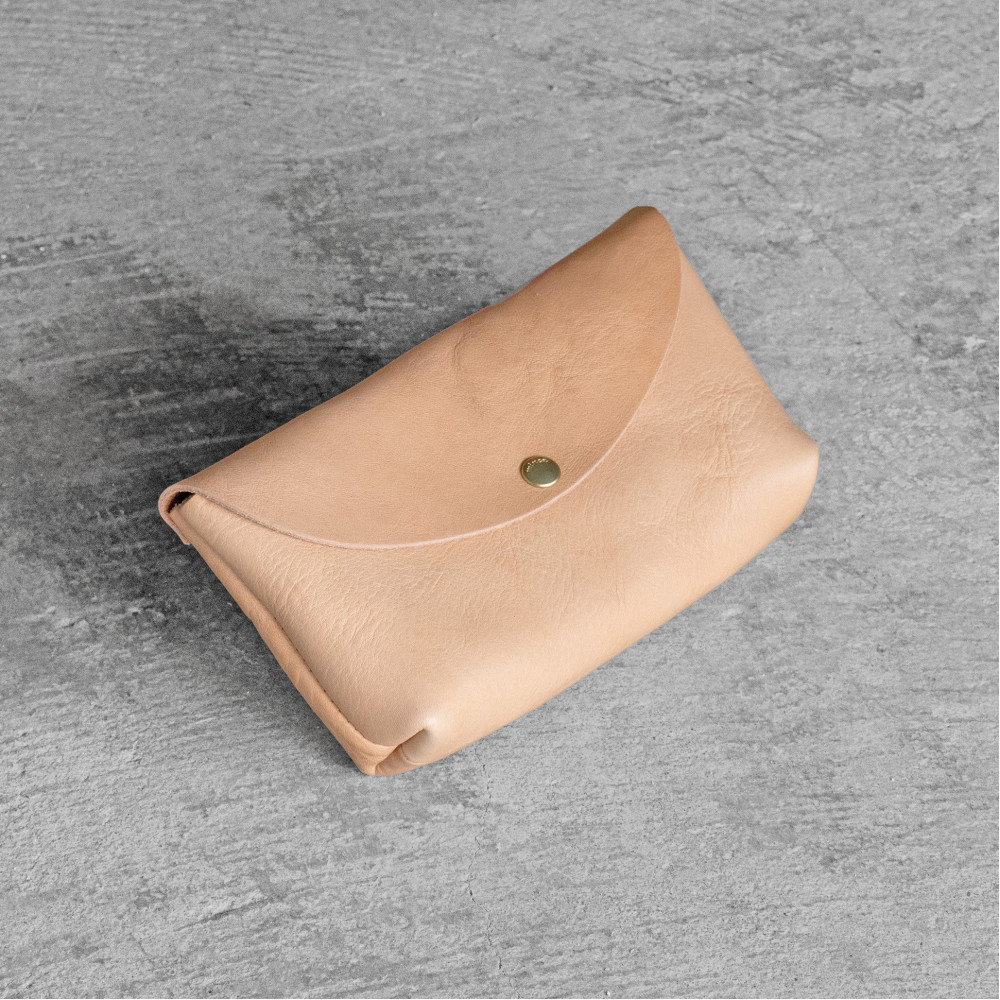 栃木レザー使用｜やわらか本革ポーチ｜Pouch&nbsp;02&nbsp;M｜タン｜minca（全7色）