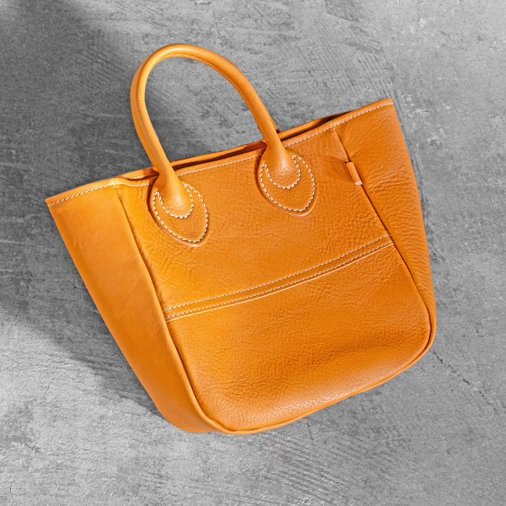 栃木レザー使用｜ソフトな手触り&nbsp;本革&nbsp;小さめトートバッグ｜Tote&nbsp;bag&nbsp;03&nbsp;S｜キャメル｜minca（全6色）
