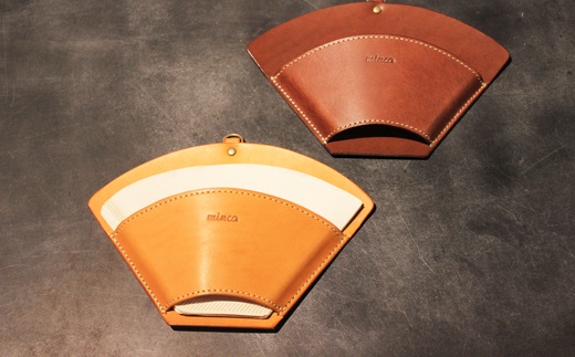 minca】栃木レザーのコーヒーフィルターケース 自宅やキャンプシーンで