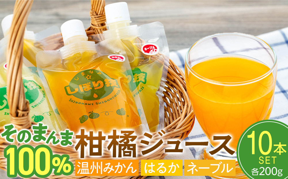 そのまんま100％柑橘ジュース詰合せ10本セット