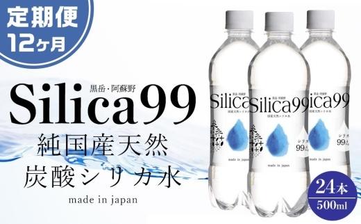 ＜１２ヶ月連続お届け 定期便＞天然炭酸水Silica99　500ml×24本