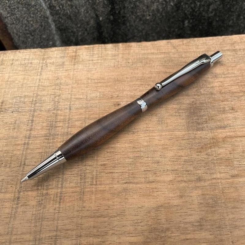 【木製シャープペンシル 0.5mm（ウォールナット・上杢・艶消し仕上げ）2Pice】木製シャープペンシル 木軸シャープペンシル 銘木